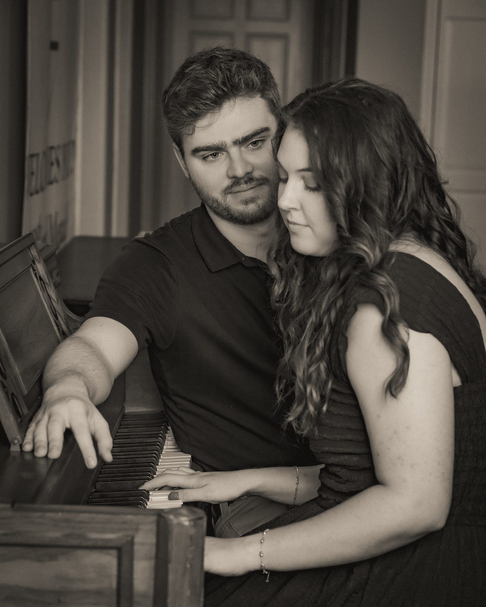 Brennan Sarbaugh with his wife during their engagement photo session